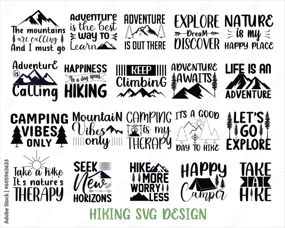 Hiking svg design, Camping SVG Bundle, Camper Svg, Camp Life Svg