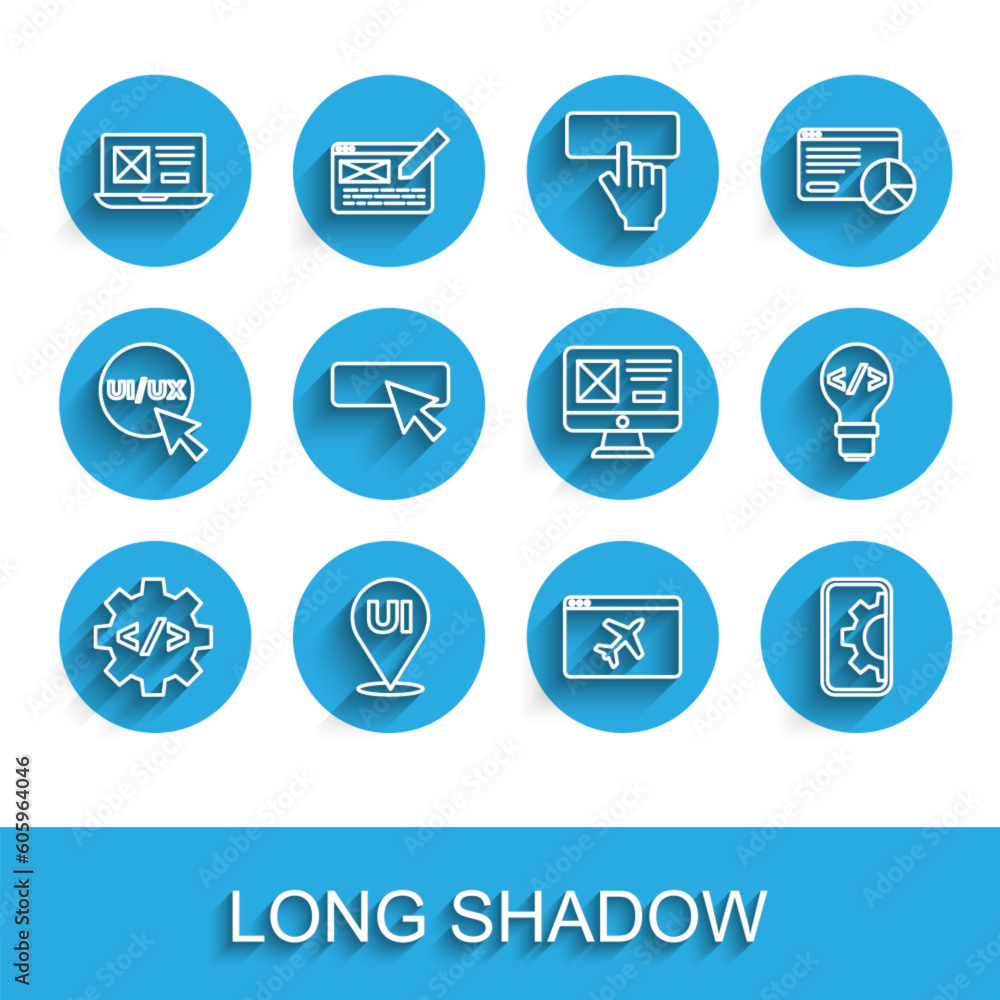 Set line Front end development, UI or UX design, Website template, and icon. Vector Set line Front end development, UI or UX design, Website template, and icon. Vector