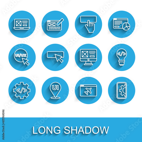 Free Download Set line Front end development, UI or UX design, Website template, and icon. Vector - GFXLoad