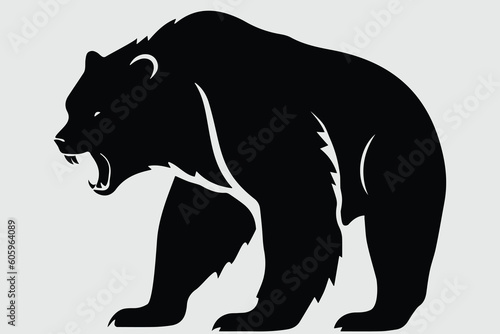 angry bear logo design with bear