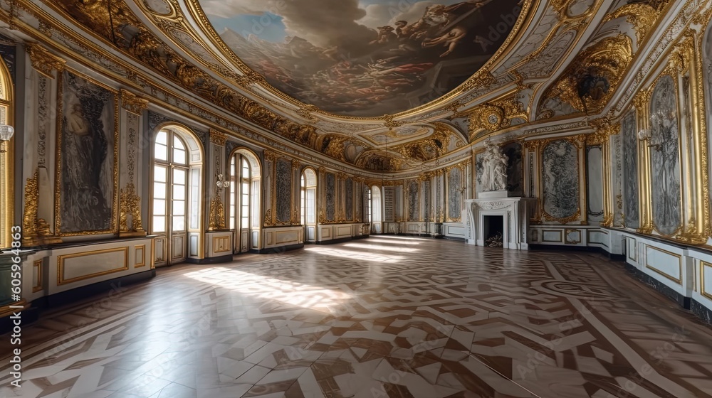 Embark on a captivating tour of the Palace of Versailles in France and immerse yourself in the opulence and grandeur of this iconic royal residence. Generated by AI.