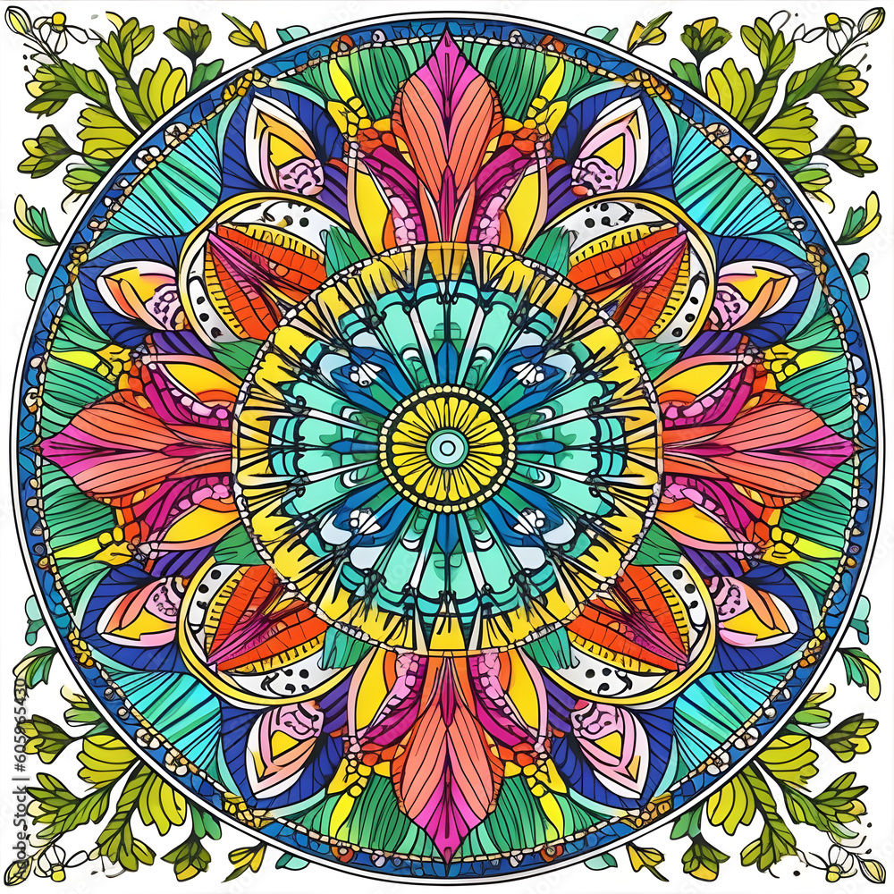colorful spiritual symbol motif