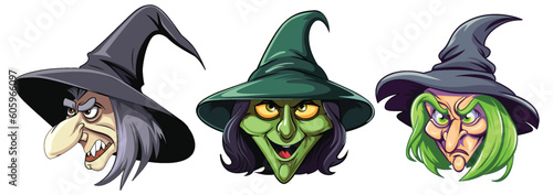 Old Wizard with Scary Hat Cartoon Collection