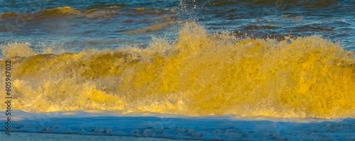 closeup waves on the sea coast