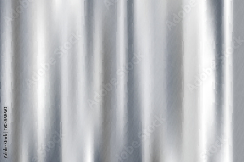 Silver foil background. Metal textured shiny gradient. Stainless glossy surface with reflection. Realistic chrome backdrop. Vector illustration.