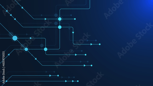 Abstract geometric connected dots and lines for digital communication, social network connection and digital technology concept background.