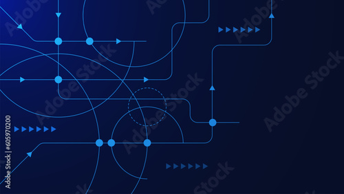 Global communication technology background with dots and lines connection. Digital big data visualization and electronic circuit board concept.