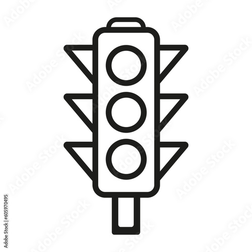 Traffic light flat icon vector isolated on white background.