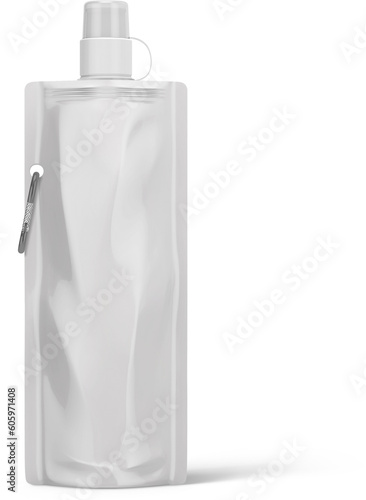 Slika na platnu Soft Plastic Foldable Beverage Water Pouch Bottle 3D Rendering