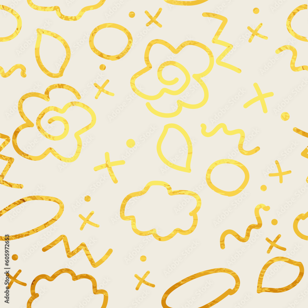 Seamless pattern in line style. wrapping decoration. white and golden abstract, fine vector creative motif with flowers. Seamless pattern in line style. wrapping decoration. white and golden abstract, fine vector creative motif with flowers.