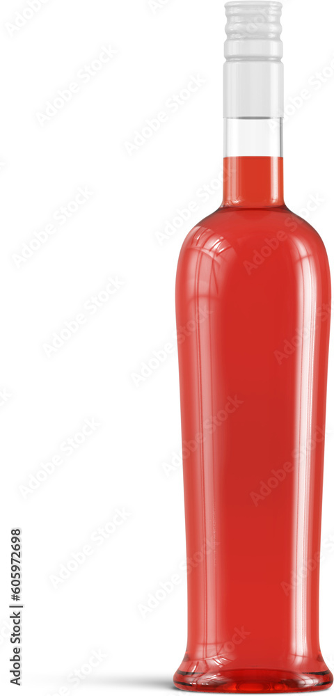 Rum Whiskey Cognac Bottle With Liquid 3D Rendering Rum Whiskey Cognac Bottle With Liquid 3D Rendering