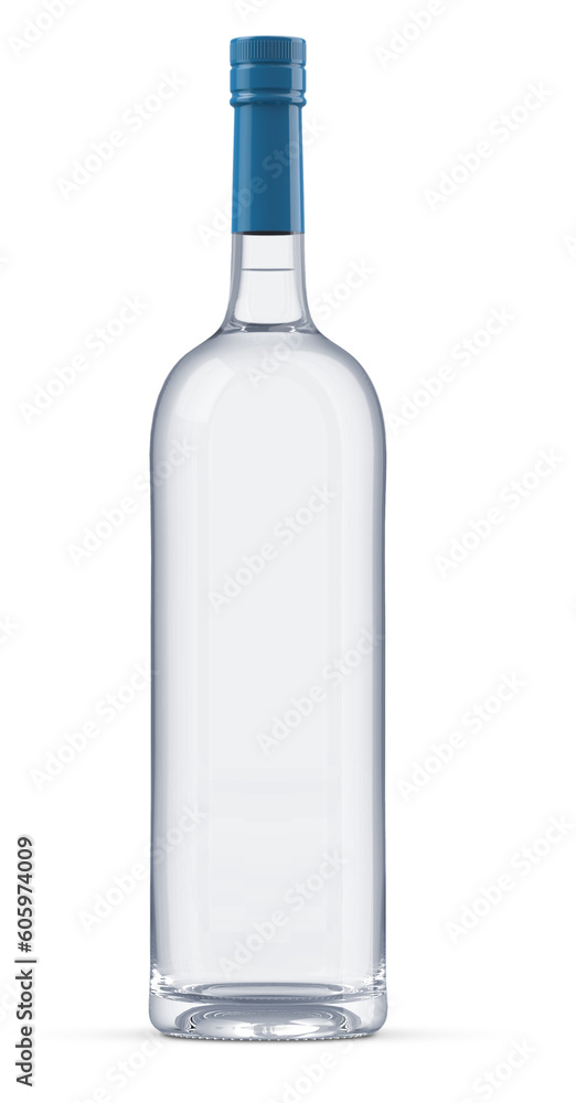 Rum Vodka Wodka Bottle With Liquid 3D Rendering