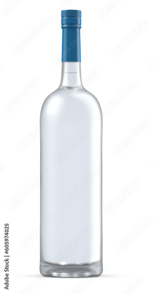 Rum Vodka Wodka Bottle With Liquid 3D Rendering Rum Vodka Wodka Bottle With Liquid 3D Rendering