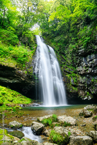                                                       Ryuzu Falls in early summer. Shimane Pref  Unnan City.