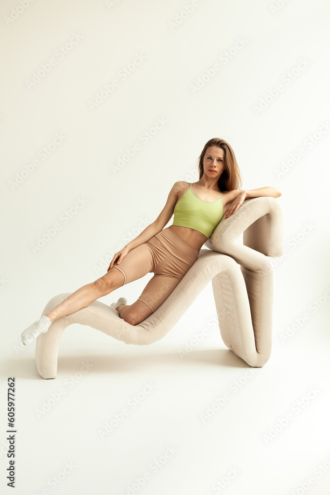 fitness and yoga girl on a white background fitness and yoga girl on a white background