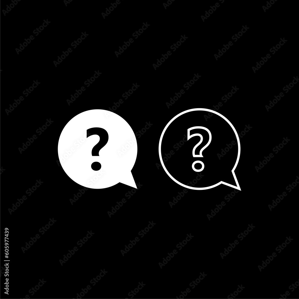 Question Mark Icon isolated on black background Question Mark Icon isolated on black background