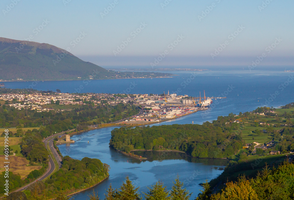 Naklejka premium Warrenpoint harbour, in carlingford lough.