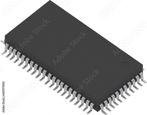 basic computer equipment parts, isometric ,ic components, capacitor ,cpu, mainboard ,3d rendering