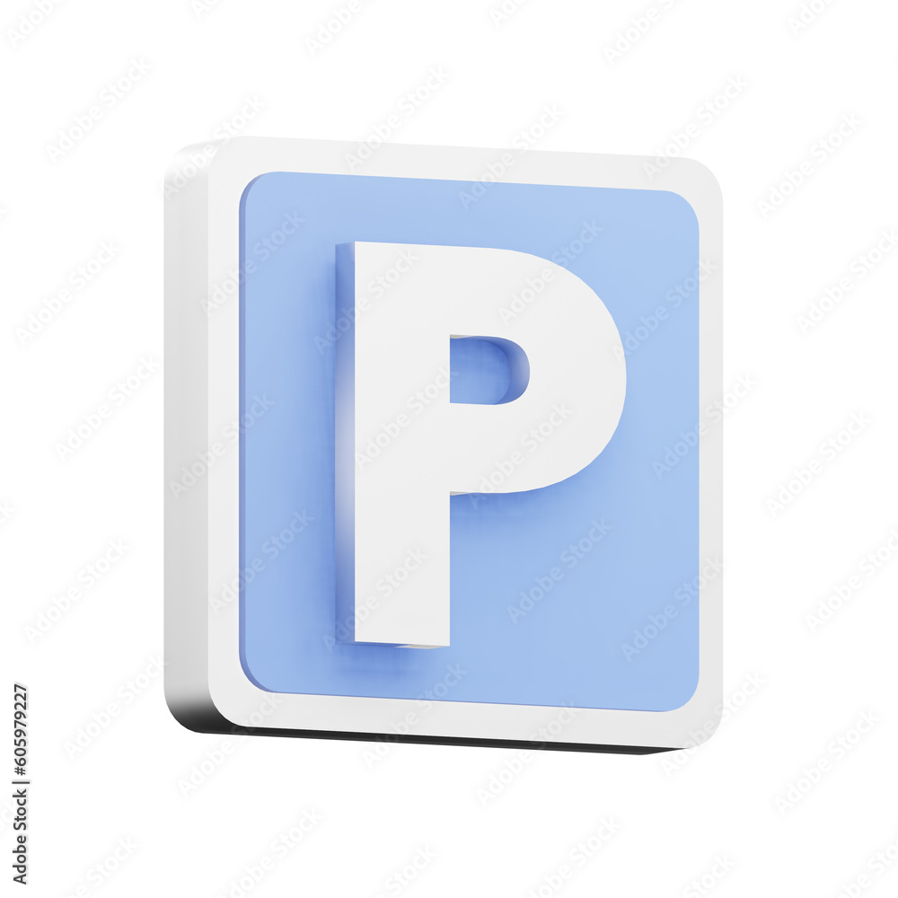 3d render parking illustration with transparent background 3d render parking illustration with transparent background