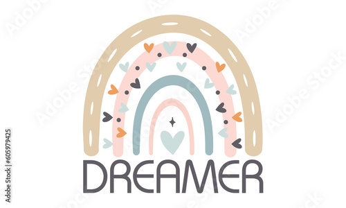 Dreamer Boho Rainbow T-shirt.