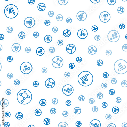 Set line Great Bear constellation, Symbol Jupiter and Windy weather on seamless pattern. Vector