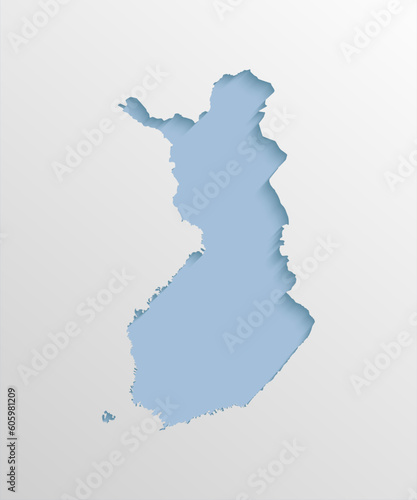 Vector map Finland, abstract inner shadow