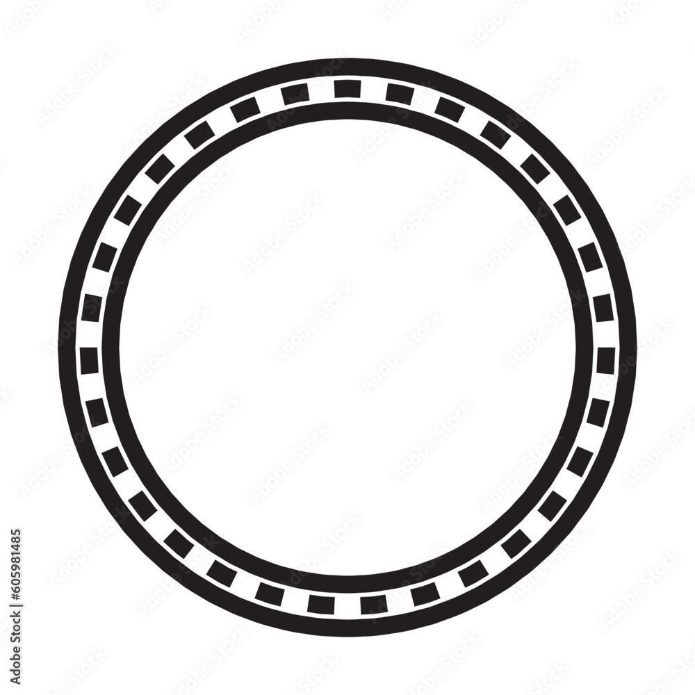 Circle frame round border design shape icon for decorative vintage doodle element for design in vector illustration