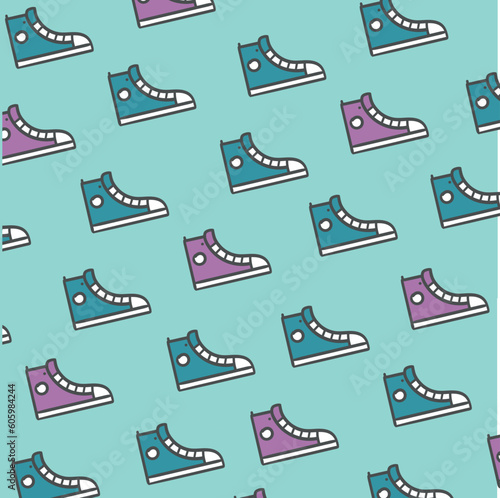 Pattern Purple and Blue Shoes Background