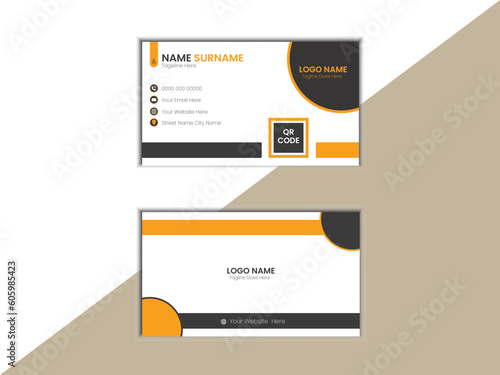 Horizontal and vertical layout. Vector illustration. Double-sided creative business card template. Portrait and landscape orientation.	