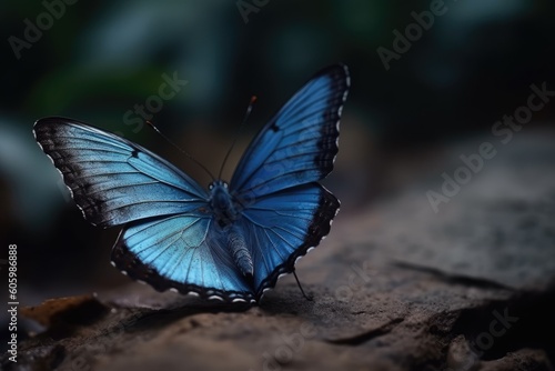 Blue Butterfly on the ground