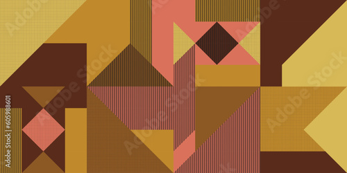 Modern abstract shapes geometric seamless pattern