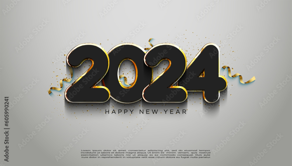 simple and clean color numbers for 2024 new year celebration. vector ...
