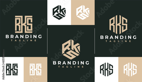 Luxury line company letter R K S RKS logo design