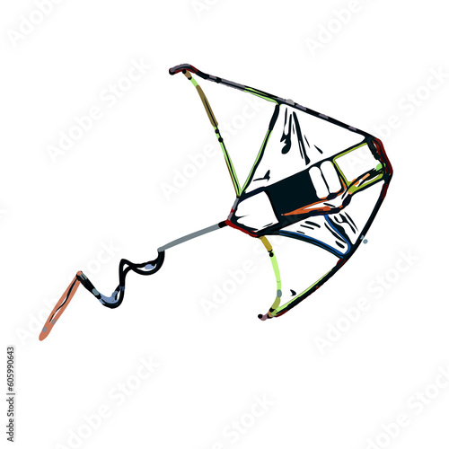 Color sketch of a kite with transparent background