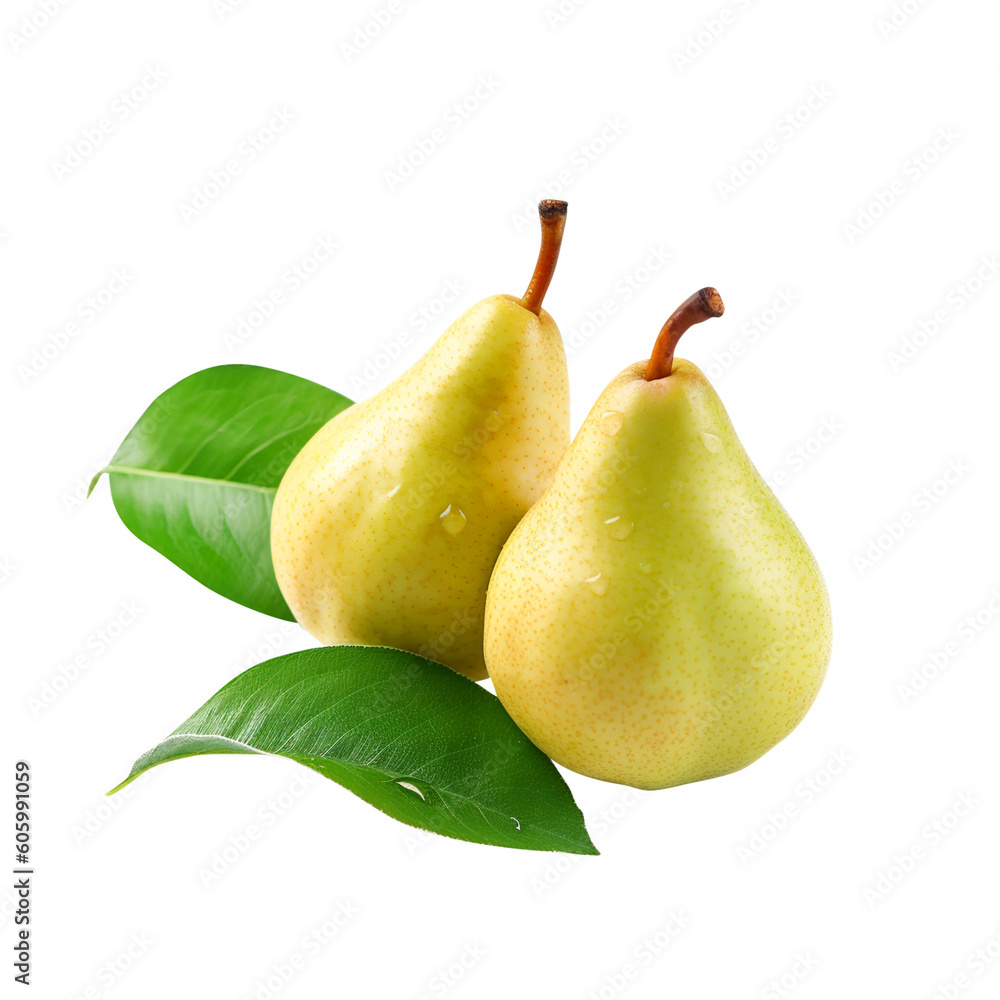 pear with leaves created with Generative AI pear with leaves created with Generative AI