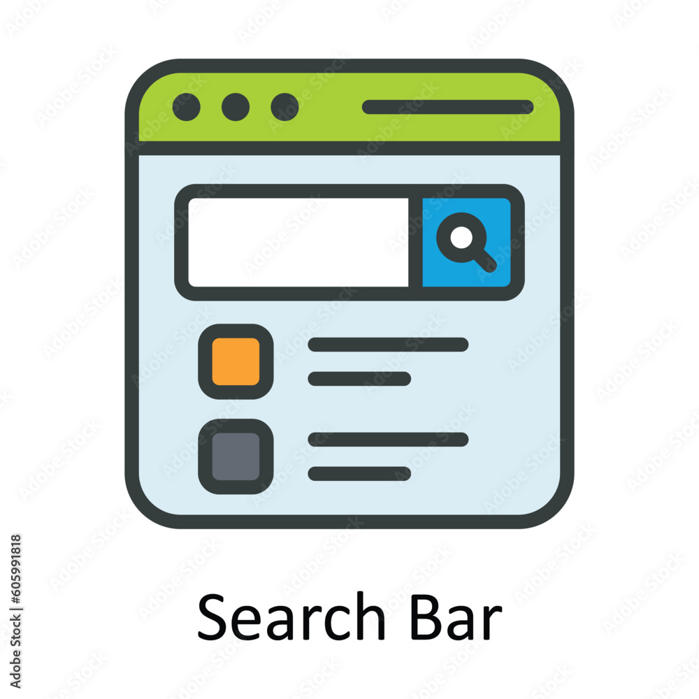 Search Bar Vector Fill outline Icon Design illustration. Seo and web Symbol on White background EPS 10 File Search Bar Vector Fill outline Icon Design illustration. Seo and web Symbol on White background EPS 10 File
