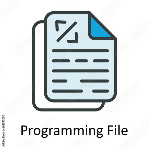 Programming File Vector Fill outline Icon Design illustration. Seo and web Symbol on White background EPS 10 File