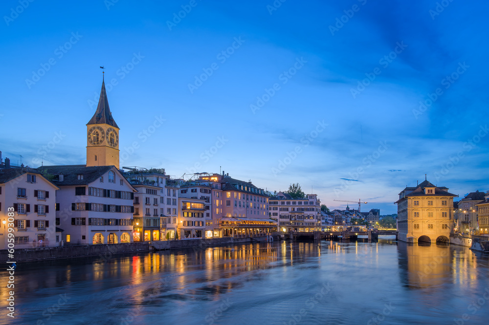 View Zurich at Dusk, Switzerland
