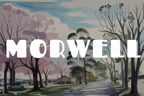 Morwell: Beautiful painting of an Australian scene with the name Morwell in Victoria photo