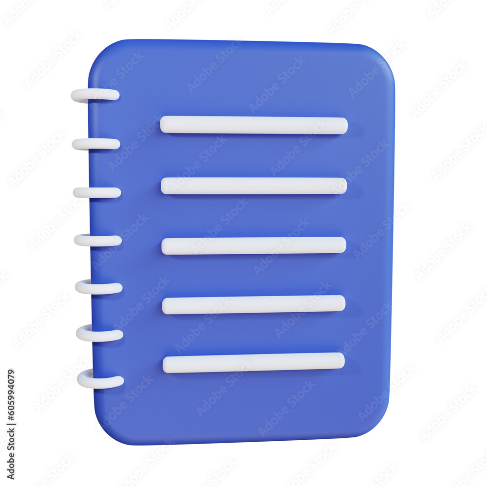 3d icon notepad isolated on transparent background 3d icon notepad isolated on transparent background