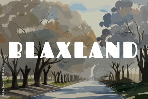 Blaxland: Beautiful painting of an Australian scene with the name Blaxland in New South Wales photo