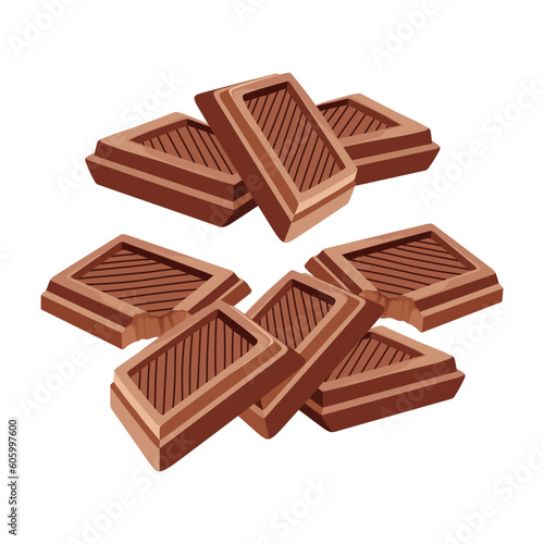 Chocolate Bar Sweet Food Choco Cacao Vector Illustration
