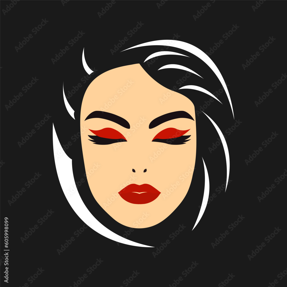 Female silhouette with make up and hairstyle. Woman's profile. Beauty industry concept. Beauty salon's logo. Female silhouette with make up and hairstyle. Woman's profile. Beauty industry concept. Beauty salon's logo.