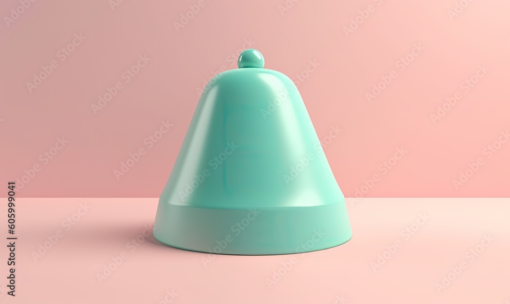 Simple and clean notification bell on a pastel-colored surface. Creating using generative AI tools Simple and clean notification bell on a pastel-colored surface. Creating using generative AI tools