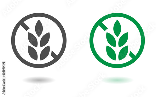 gluten free food allergy product dietary label flat vector icons