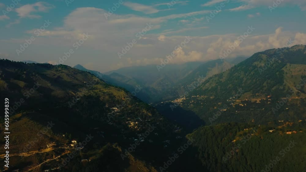 Aerial view of green mountains in Bandi Mera village Aerial view of green mountains in Bandi Mera village