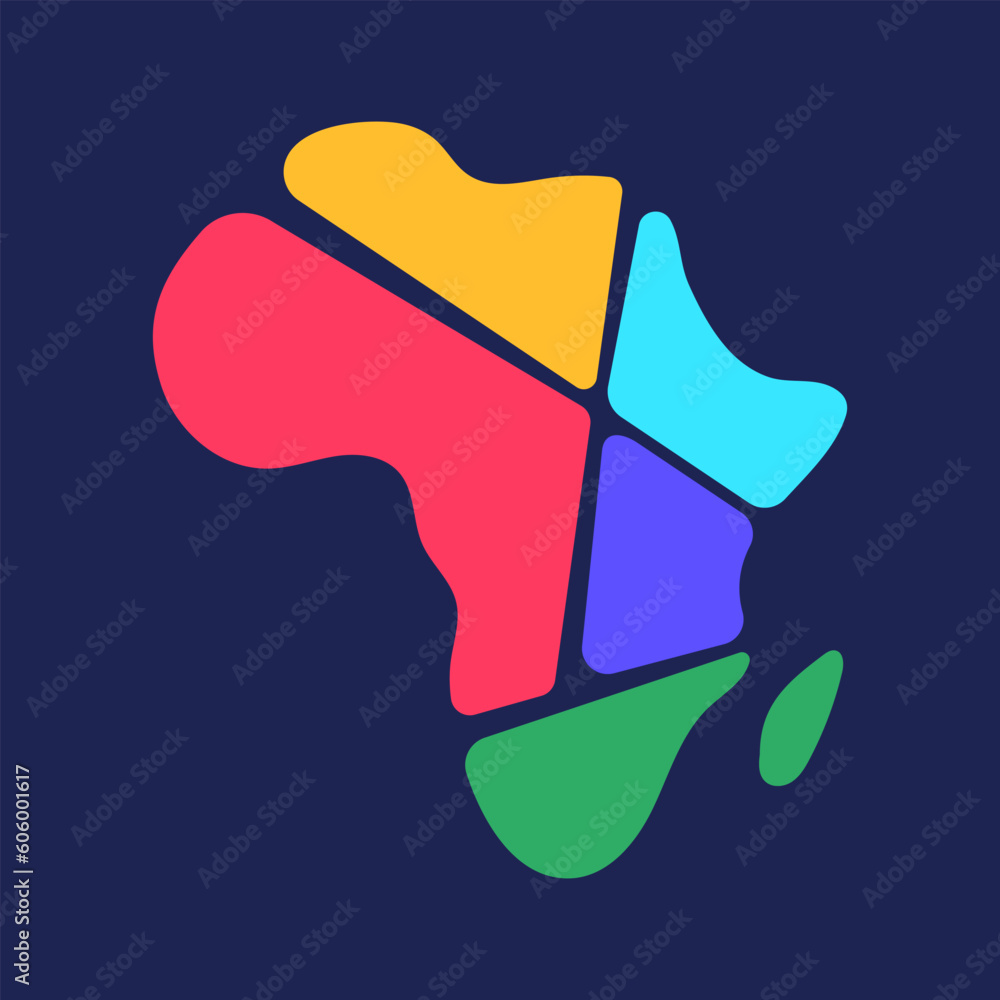 Fotografie Colorful africa map logo design template