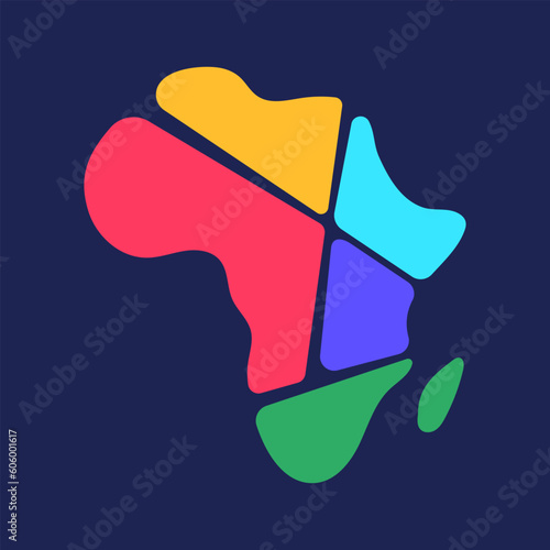 Colorful africa map logo design template