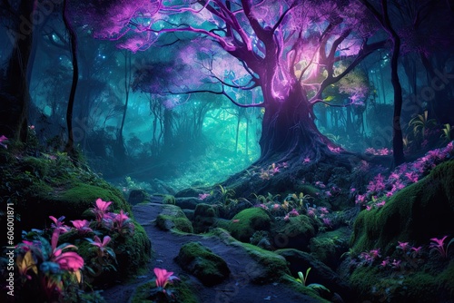 Radiant Serenade  Dancing with the Bioluminescent Forest s Illuminated Beauty