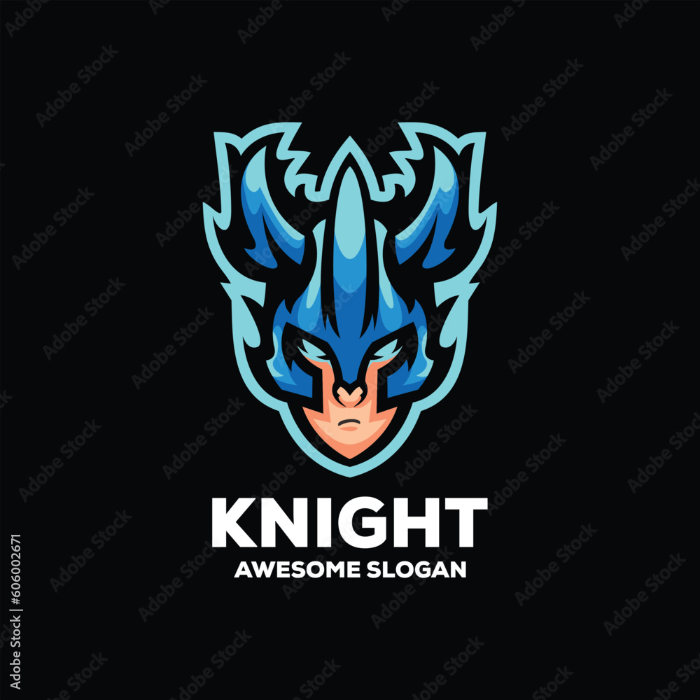 knight esport logo design illustration